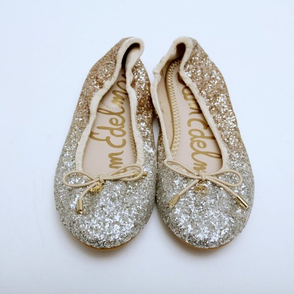 NWT Sam Edelman Felicia Gradient Silver Gold Flats - Picture 10 of 12